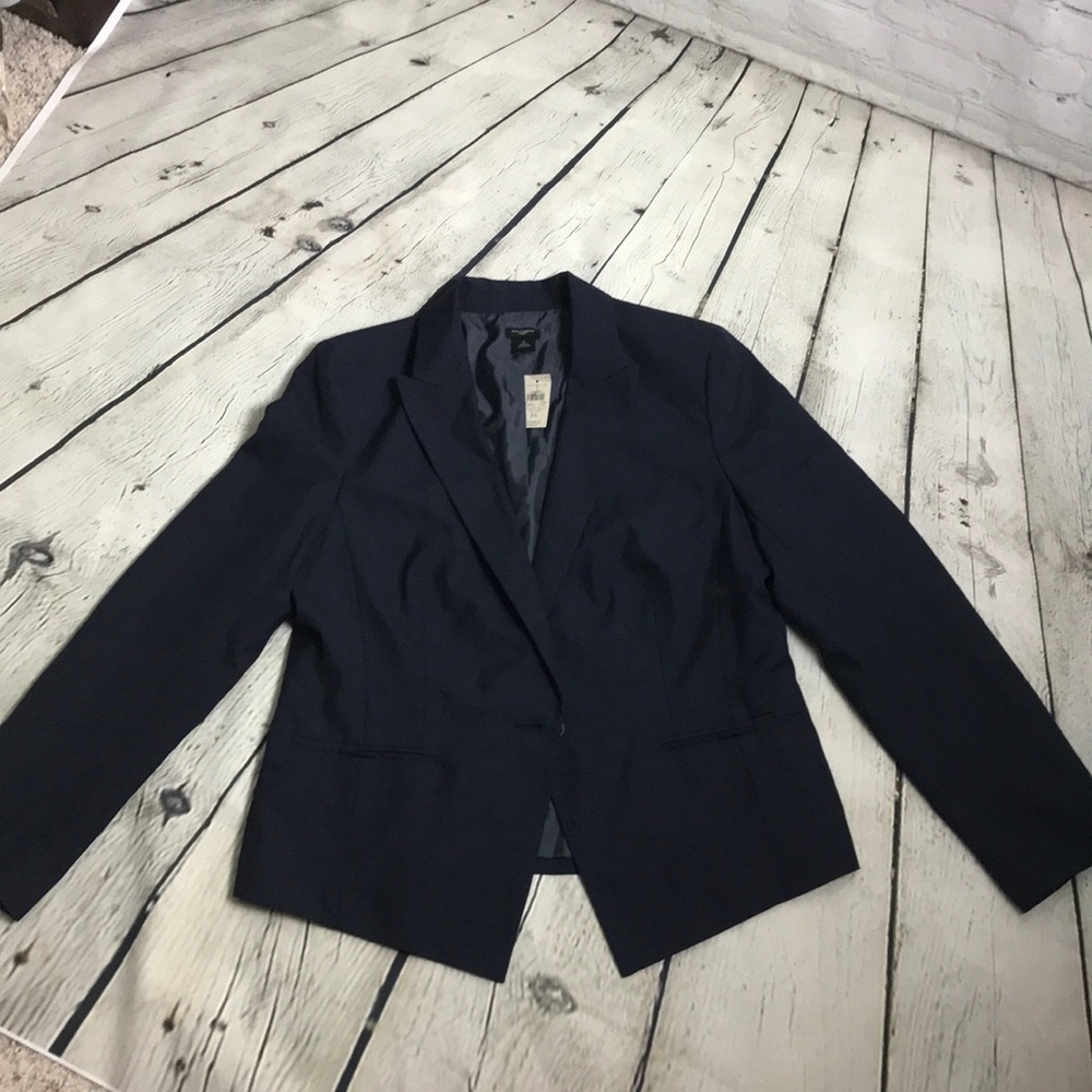 NWT Ann Taylor size 16 navy linen jacket